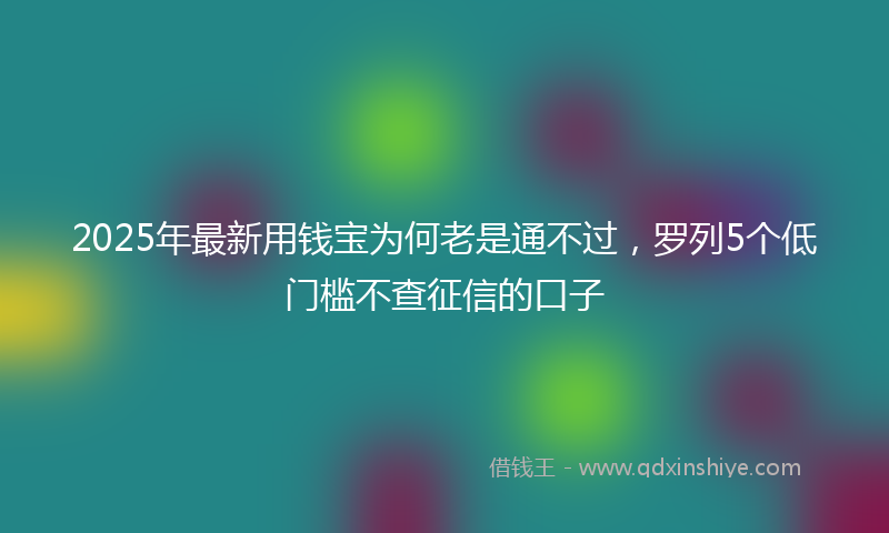 2025年最新用钱宝为何老是通不过，罗列5个低门槛不查征信的口子