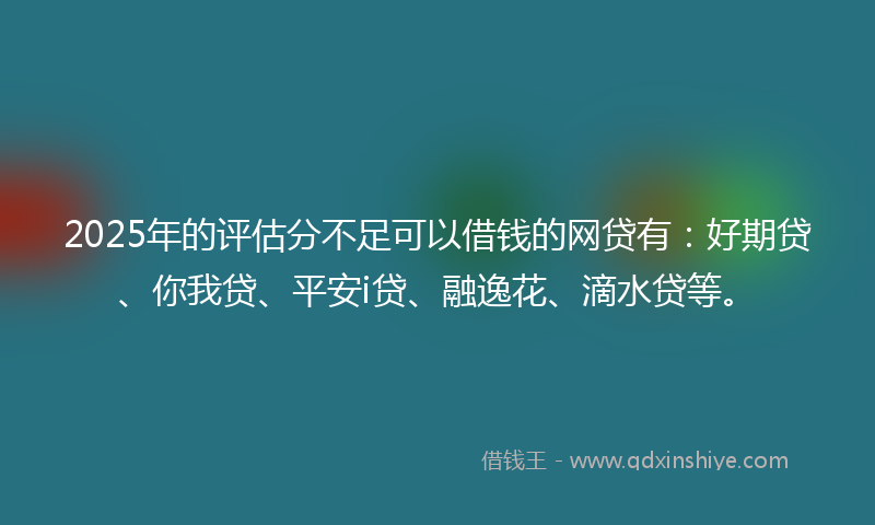 2025年的评估分不足可以借钱的网贷有：好期贷、你我贷、平安i贷、融逸花、滴水贷等。