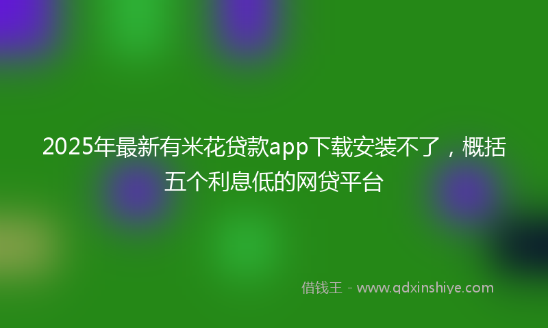 2025年最新有米花贷款app下载安装不了，概括五个利息低的网贷平台