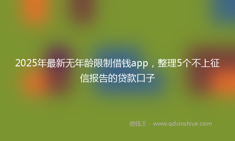 2025年最新无年龄限制借钱app，整理5个不上征信报告的贷款口子