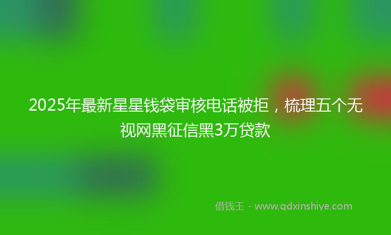 2025年最新星星钱袋审核电话被拒，梳理五个无视网黑征信黑3万贷款