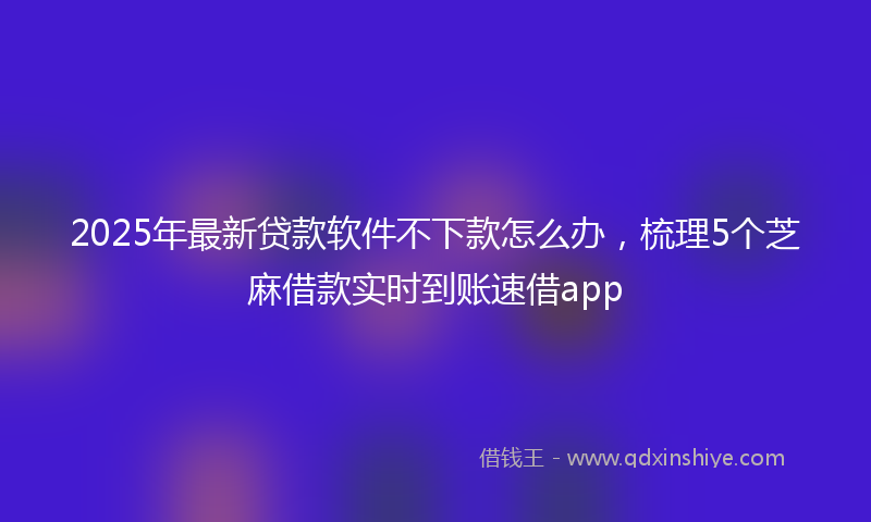2025年最新贷款软件不下款怎么办，梳理5个芝麻借款实时到账速借app
