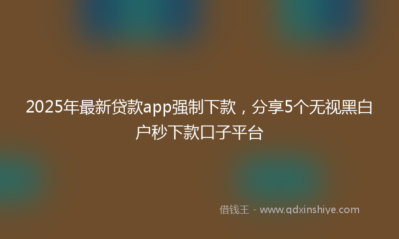 2025年最新贷款app强制下款，分享5个无视黑白户秒下款口子平台