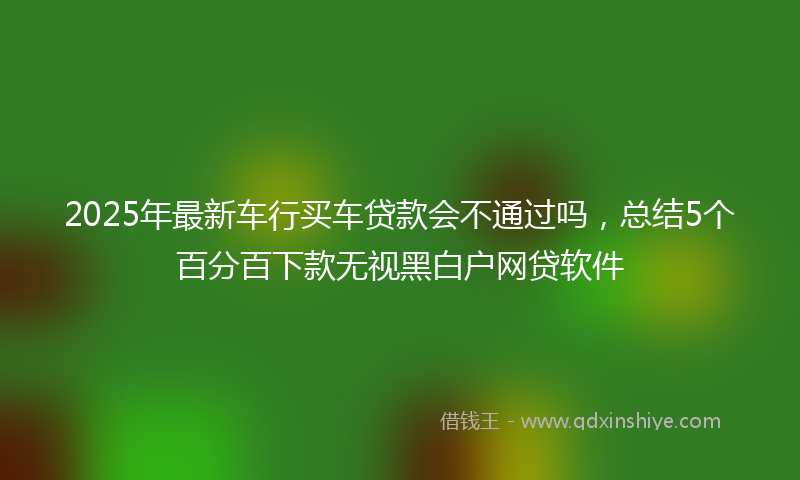 2025年最新车行买车贷款会不通过吗，总结5个百分百下款无视黑白户网贷软件
