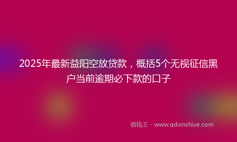 2025年最新益阳空放贷款，概括5个无视征信黑户当前逾期必下款的口子