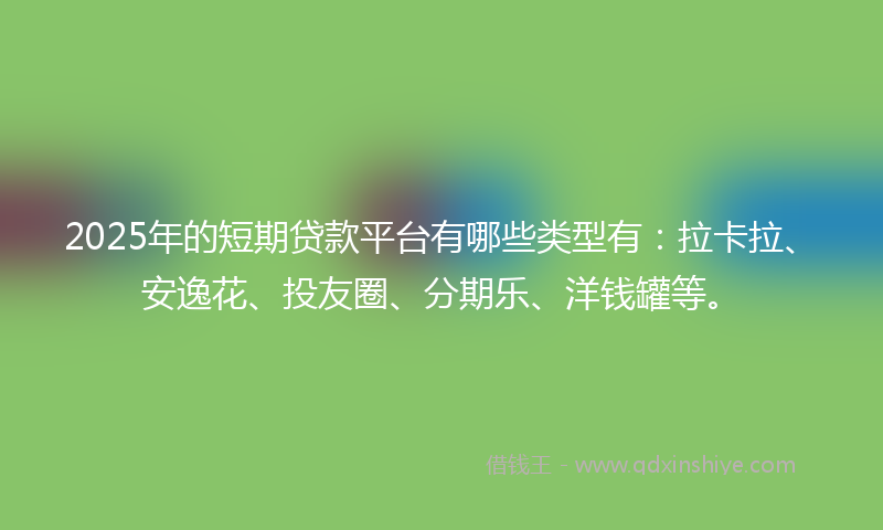 2025年的短期贷款平台有哪些类型有：拉卡拉、安逸花、投友圈、分期乐、洋钱罐等。