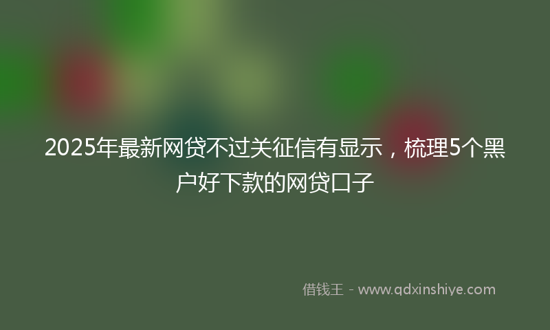 2025年最新网贷不过关征信有显示，梳理5个黑户好下款的网贷口子