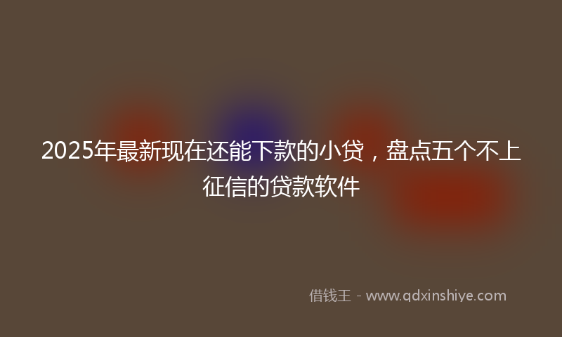 2025年最新现在还能下款的小贷，盘点五个不上征信的贷款软件