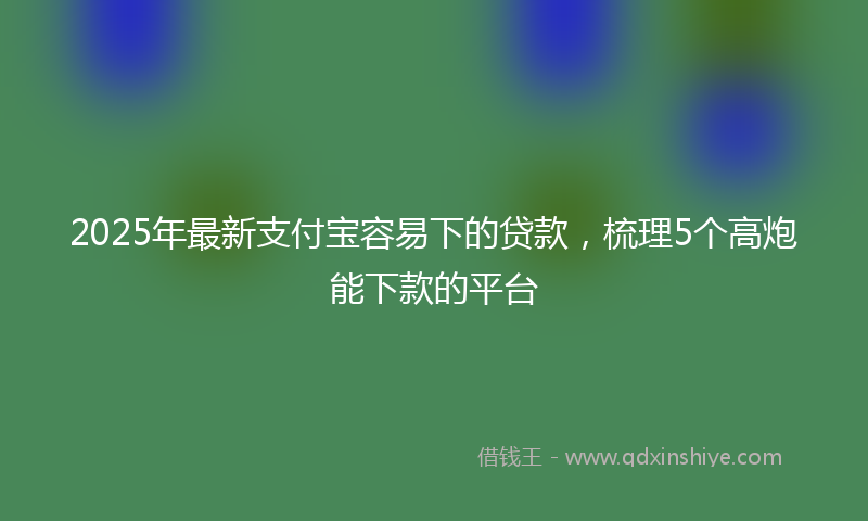 2025年最新支付宝容易下的贷款，梳理5个高炮能下款的平台