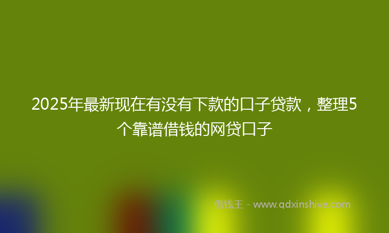 2025年最新现在有没有下款的口子贷款，整理5个靠谱借钱的网贷口子