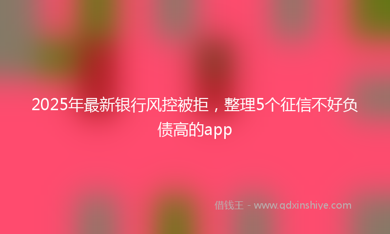 2025年最新银行风控被拒，整理5个征信不好负债高的app