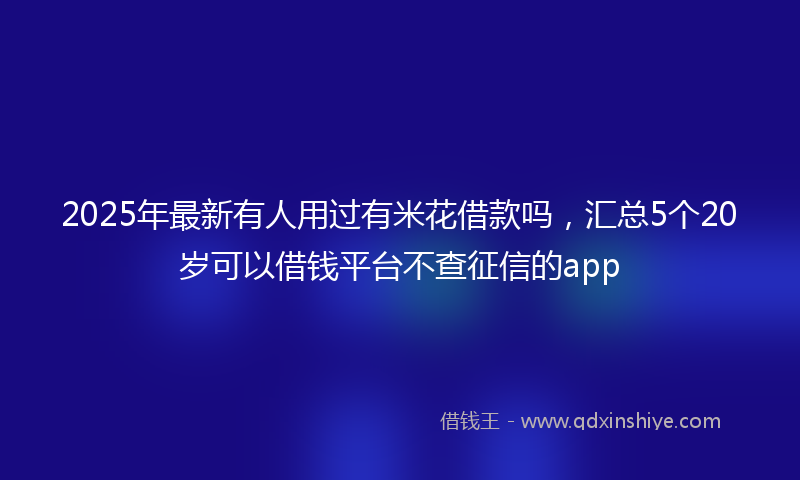 2025年最新有人用过有米花借款吗，汇总5个20岁可以借钱平台不查征信的app