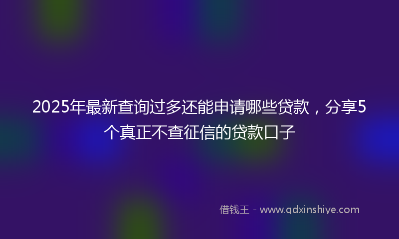 2025年最新查询过多还能申请哪些贷款，分享5个真正不查征信的贷款口子