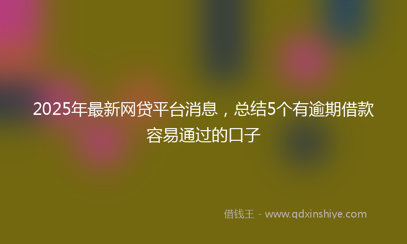 2025年最新网贷平台消息，总结5个有逾期借款容易通过的口子
