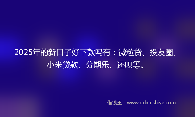 2025年的新口子好下款吗有：微粒贷、投友圈、小米贷款、分期乐、还呗等。