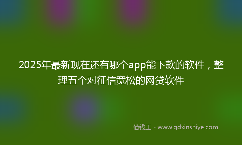 2025年最新现在还有哪个app能下款的软件，整理五个对征信宽松的网贷软件