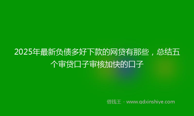 2025年最新负债多好下款的网贷有那些，总结五个审贷口子审核加快的口子