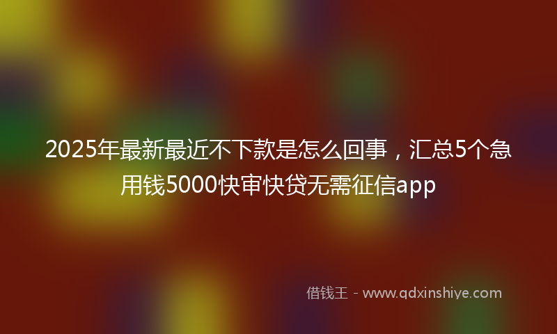 2025年最新最近不下款是怎么回事，汇总5个急用钱5000快审快贷无需征信app