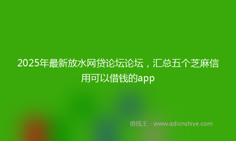 2025年最新放水网贷论坛论坛，汇总五个芝麻信用可以借钱的app