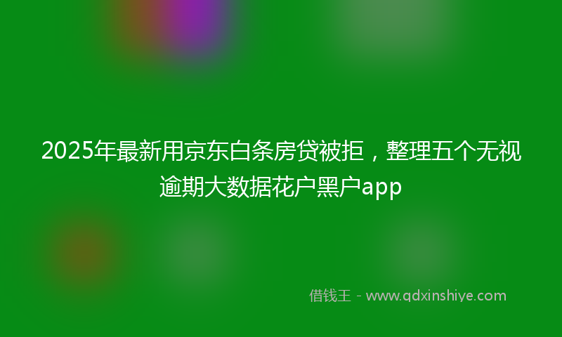 2025年最新用京东白条房贷被拒，整理五个无视逾期大数据花户黑户app