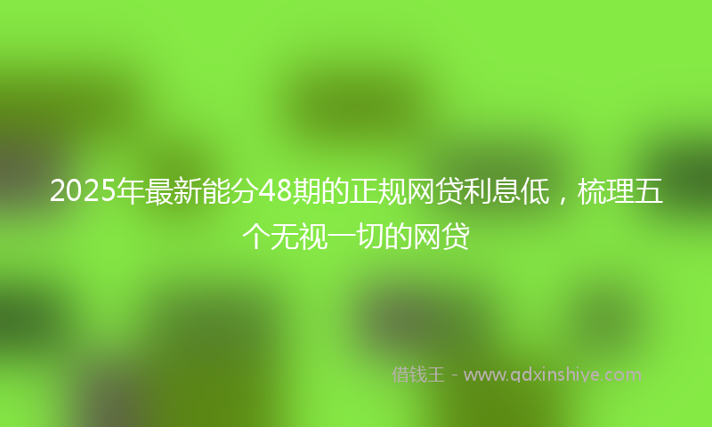 2025年最新能分48期的正规网贷利息低，梳理五个无视一切的网贷