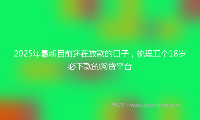 2025年最新目前还在放款的口子，梳理五个18岁必下款的网贷平台