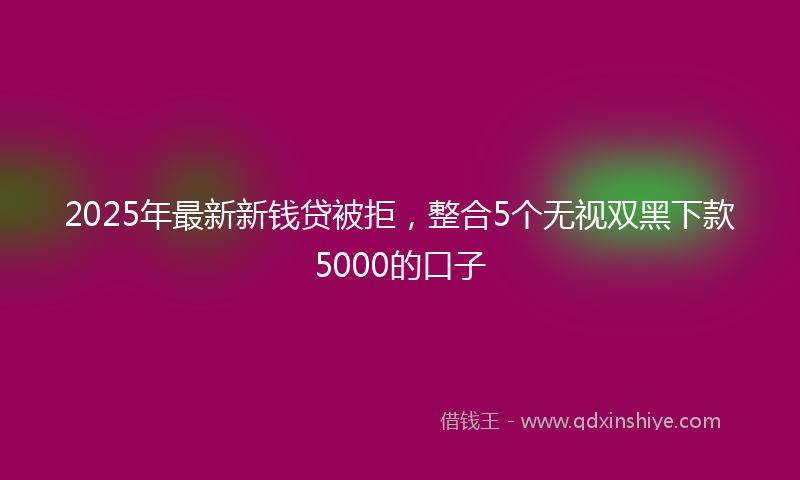 2025年最新新钱贷被拒，整合5个无视双黑下款5000的口子