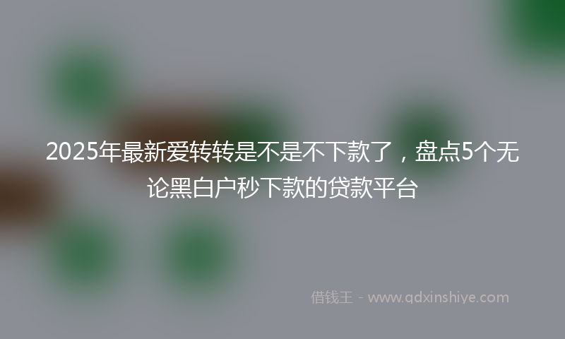 2025年最新爱转转是不是不下款了，盘点5个无论黑白户秒下款的贷款平台