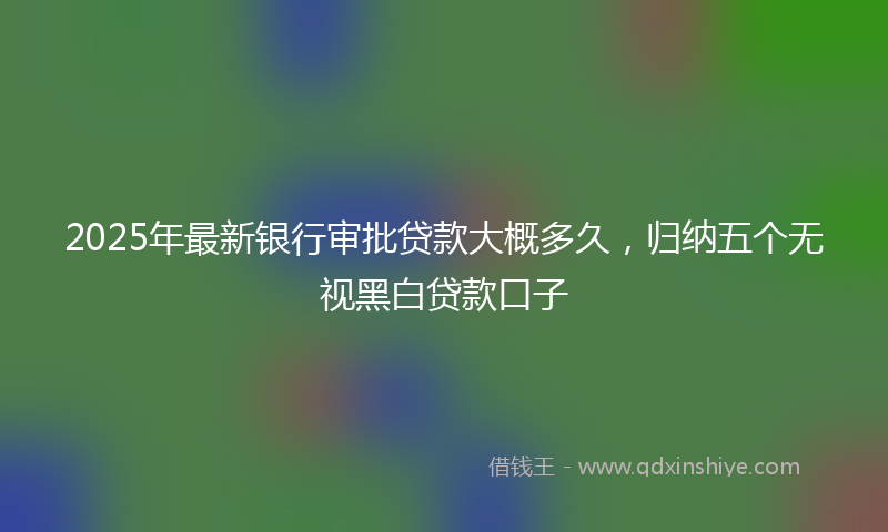 2025年最新银行审批贷款大概多久，归纳五个无视黑白贷款口子