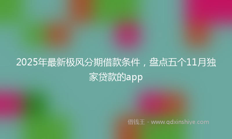 2025年最新极风分期借款条件，盘点五个11月独家贷款的app