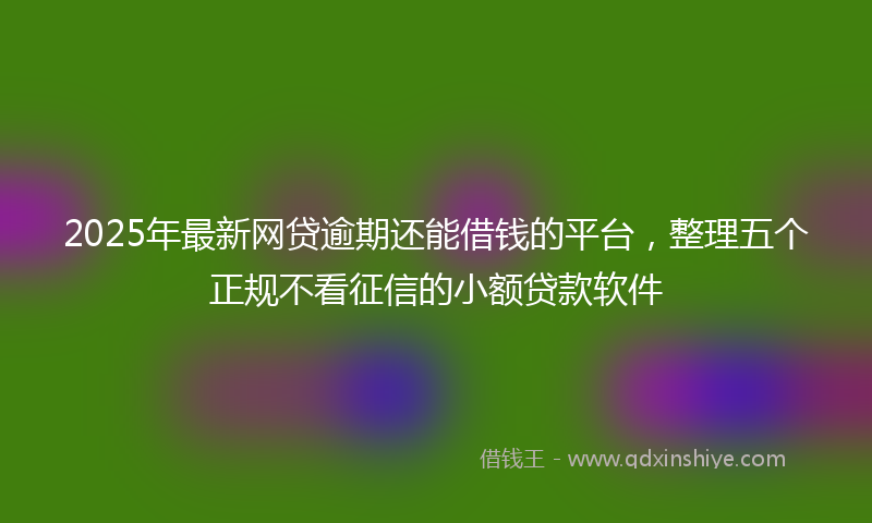 2025年最新网贷逾期还能借钱的平台，整理五个正规不看征信的小额贷款软件