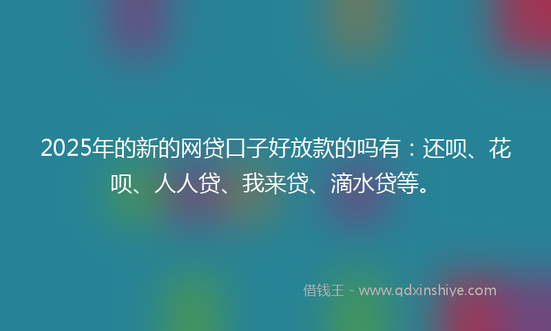 2025年的新的网贷口子好放款的吗有：还呗、花呗、人人贷、我来贷、滴水贷等。