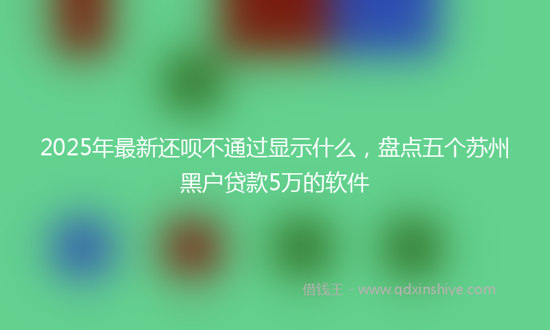 2025年最新还呗不通过显示什么，盘点五个苏州黑户贷款5万的软件