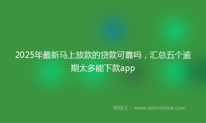 2025年最新马上放款的贷款可靠吗，汇总五个逾期太多能下款app