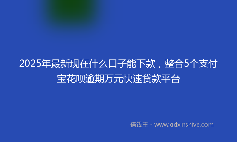 2025年最新现在什么口子能下款，整合5个支付宝花呗逾期万元快速贷款平台