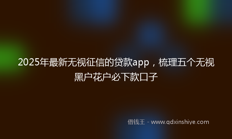 2025年最新无视征信的贷款app，梳理五个无视黑户花户必下款口子