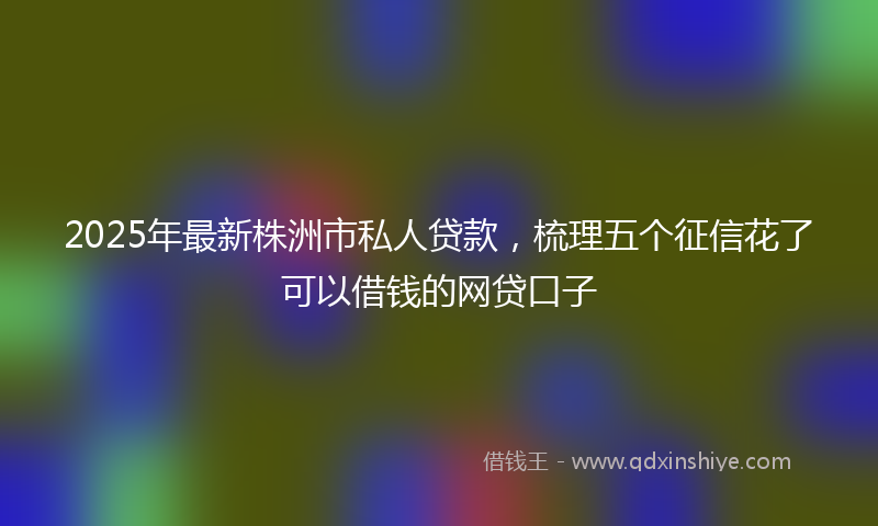 2025年最新株洲市私人贷款，梳理五个征信花了可以借钱的网贷口子