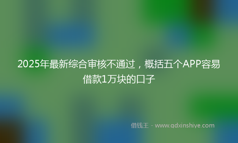 2025年最新综合审核不通过，概括五个APP容易借款1万块的口子