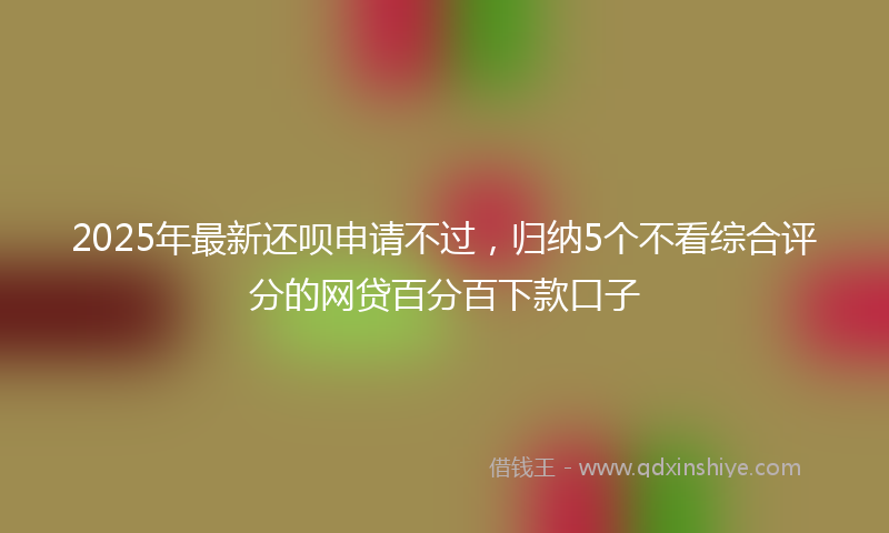 2025年最新还呗申请不过，归纳5个不看综合评分的网贷百分百下款口子