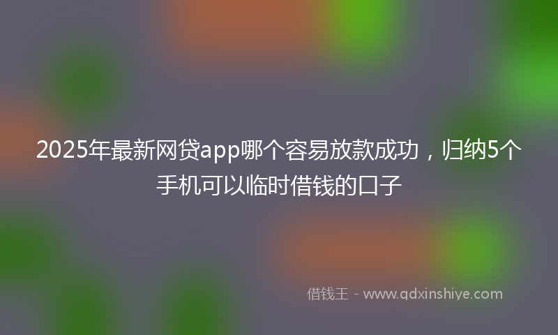 2025年最新网贷app哪个容易放款成功，归纳5个手机可以临时借钱的口子