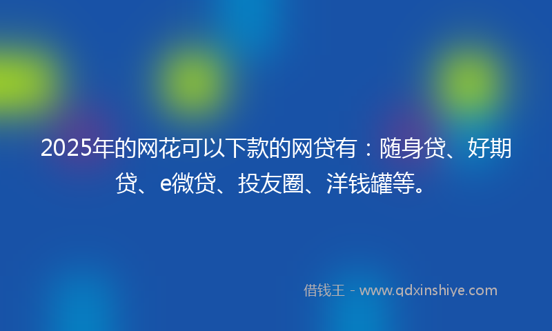 2025年的网花可以下款的网贷有：随身贷、好期贷、e微贷、投友圈、洋钱罐等。