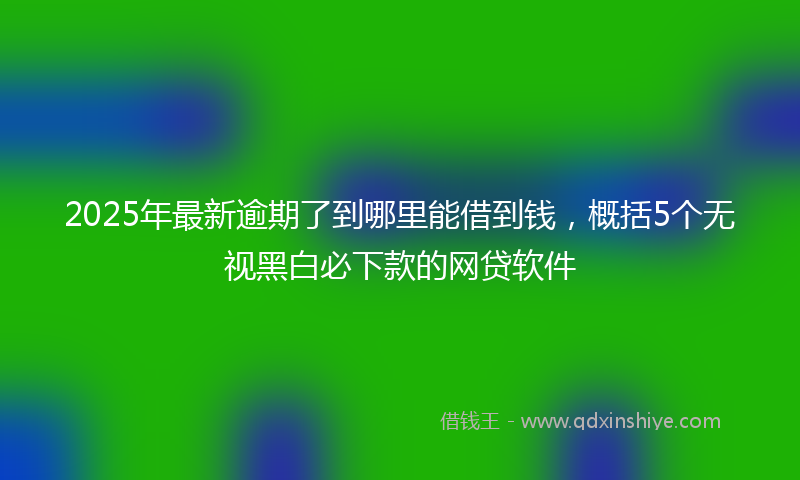 2025年最新逾期了到哪里能借到钱，概括5个无视黑白必下款的网贷软件