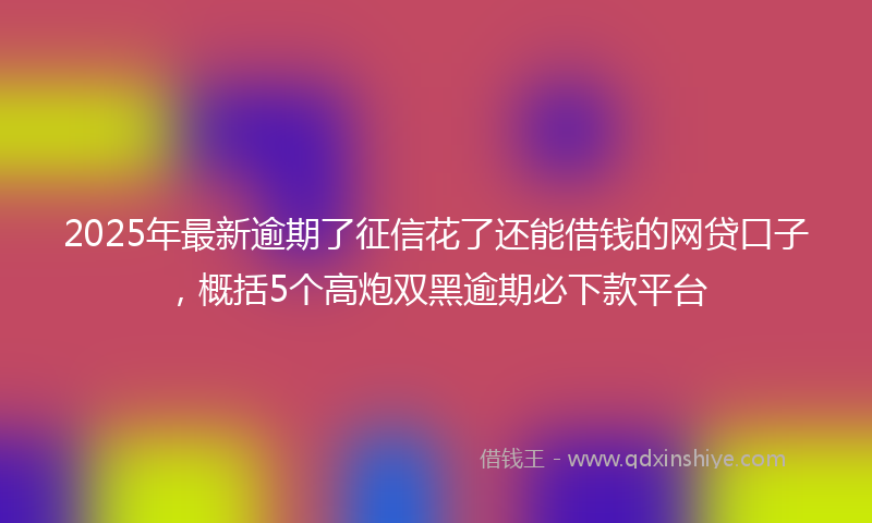 2025年最新逾期了征信花了还能借钱的网贷口子，概括5个高炮双黑逾期必下款平台
