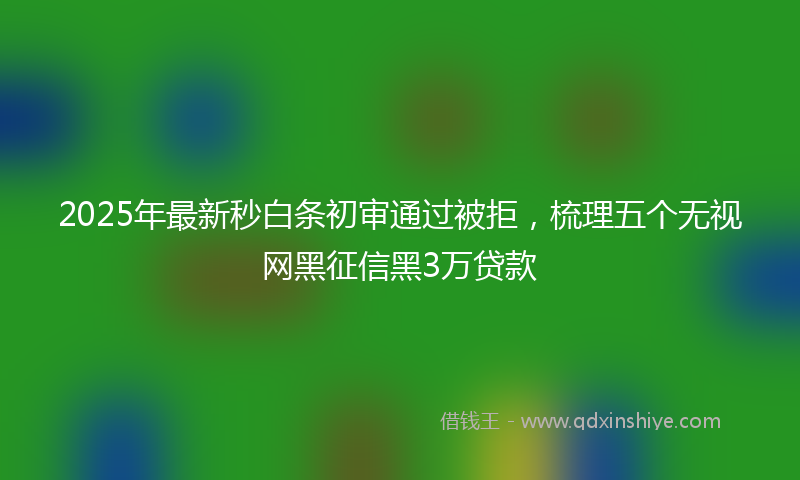 2025年最新秒白条初审通过被拒，梳理五个无视网黑征信黑3万贷款