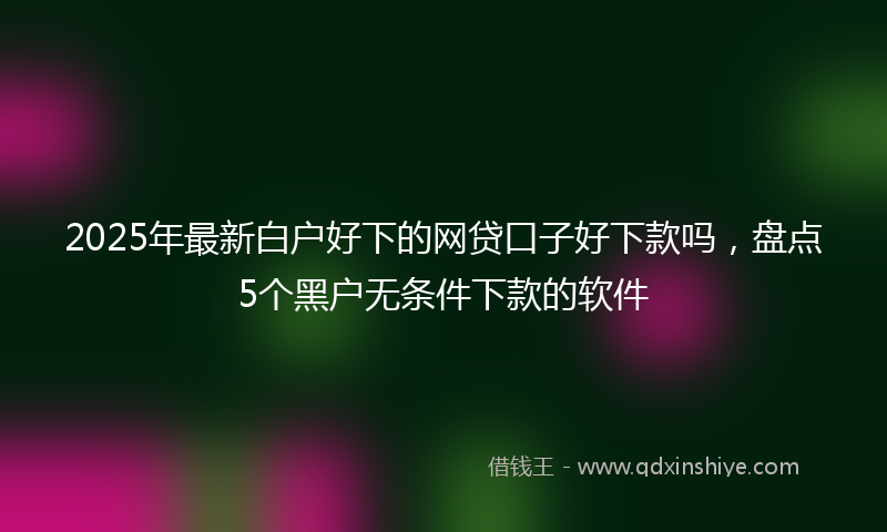 2025年最新白户好下的网贷口子好下款吗，盘点5个黑户无条件下款的软件