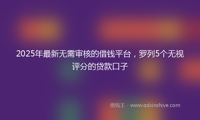 2025年最新无需审核的借钱平台，罗列5个无视评分的贷款口子