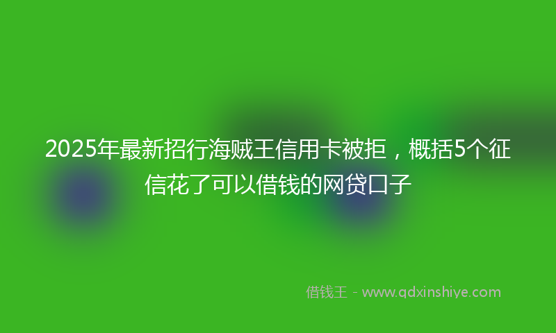 2025年最新招行海贼王信用卡被拒，概括5个征信花了可以借钱的网贷口子