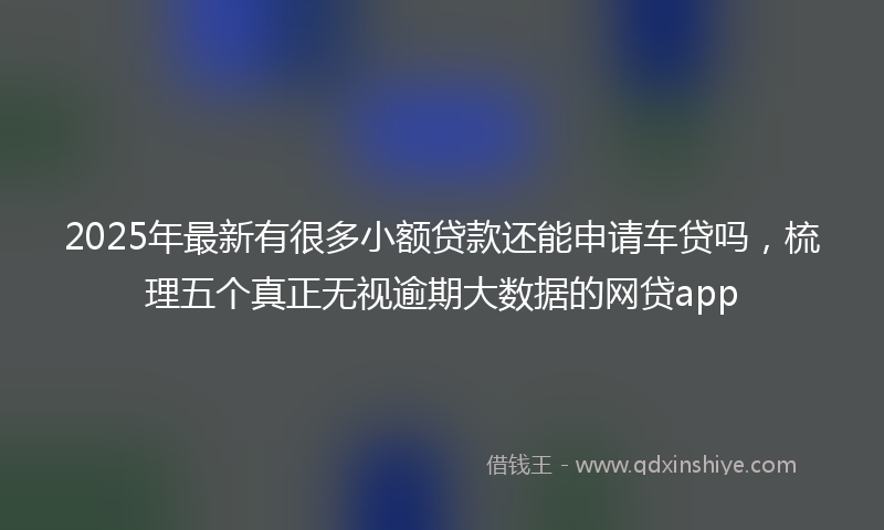 2025年最新有很多小额贷款还能申请车贷吗，梳理五个真正无视逾期大数据的网贷app