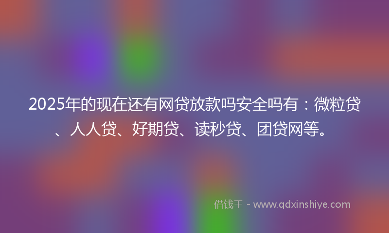 2025年的现在还有网贷放款吗安全吗有：微粒贷、人人贷、好期贷、读秒贷、团贷网等。