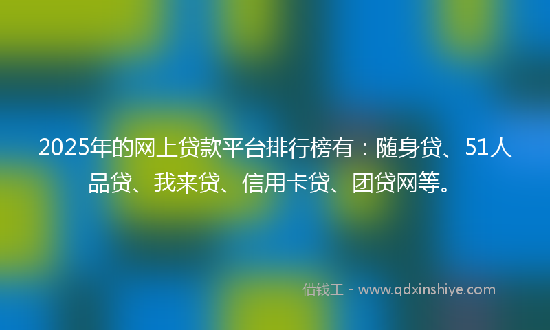 2025年的网上贷款平台排行榜有：随身贷、51人品贷、我来贷、信用卡贷、团贷网等。
